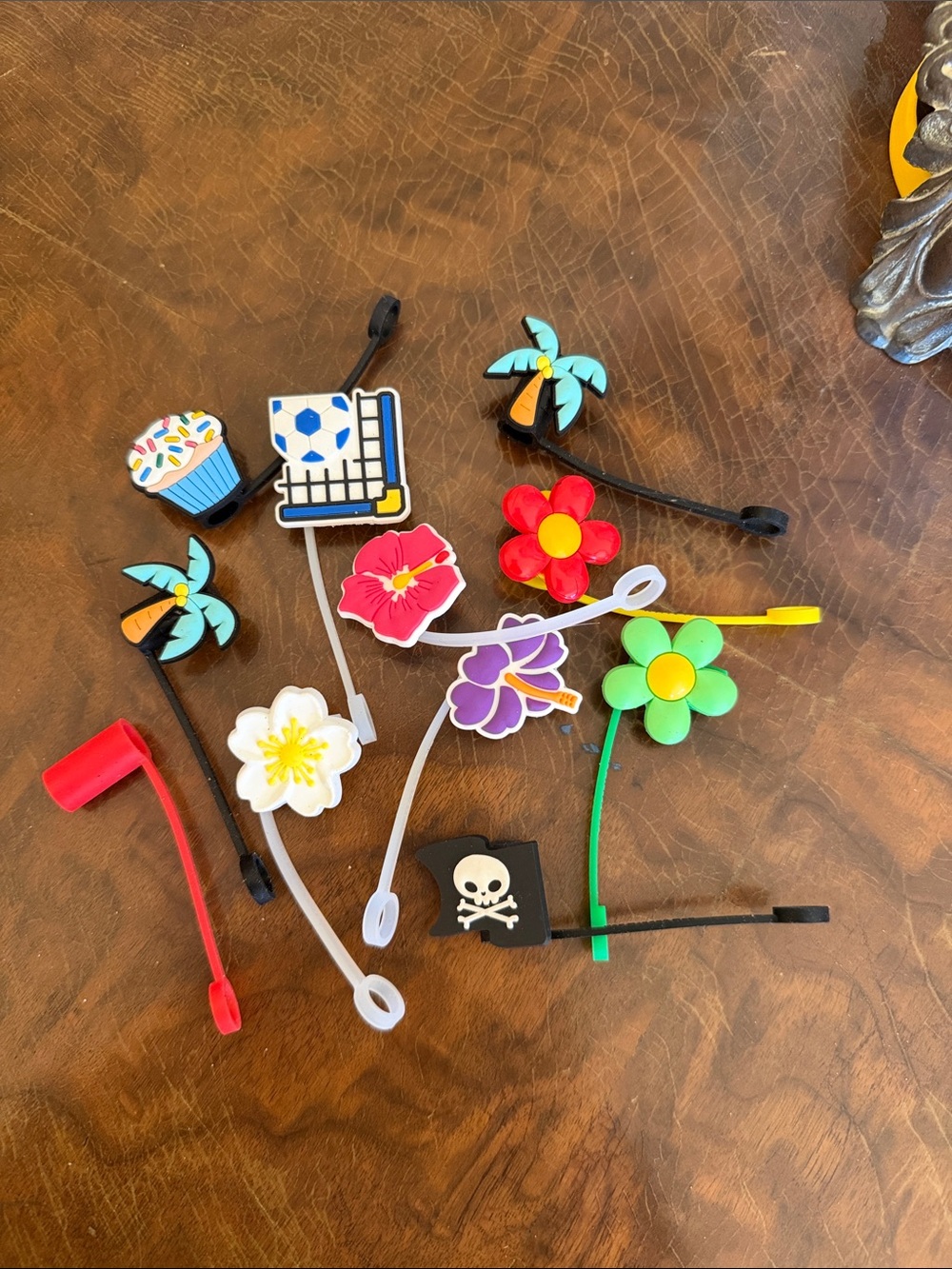 Assorted Decorative straw cover Charms - Multicolor